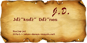 Jáksó Dénes névjegykártya